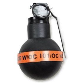 ALS OC Blast Ball Grenade has a rubber exterior